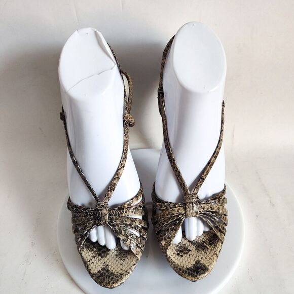 Jessica Simpson Leather Slingback Snakeskin 1" Platform 5" Heels Sexy Size 7 - Picture 5 of 9